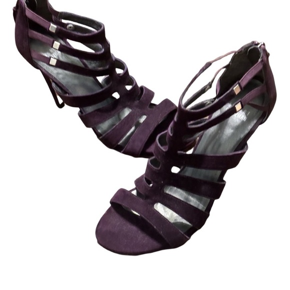 Stuart Weitzman purple suede sandal heels 8.5 - Picture 1 of 9